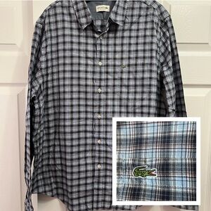 Lacoste Men's Button Down Checkered Shirt
